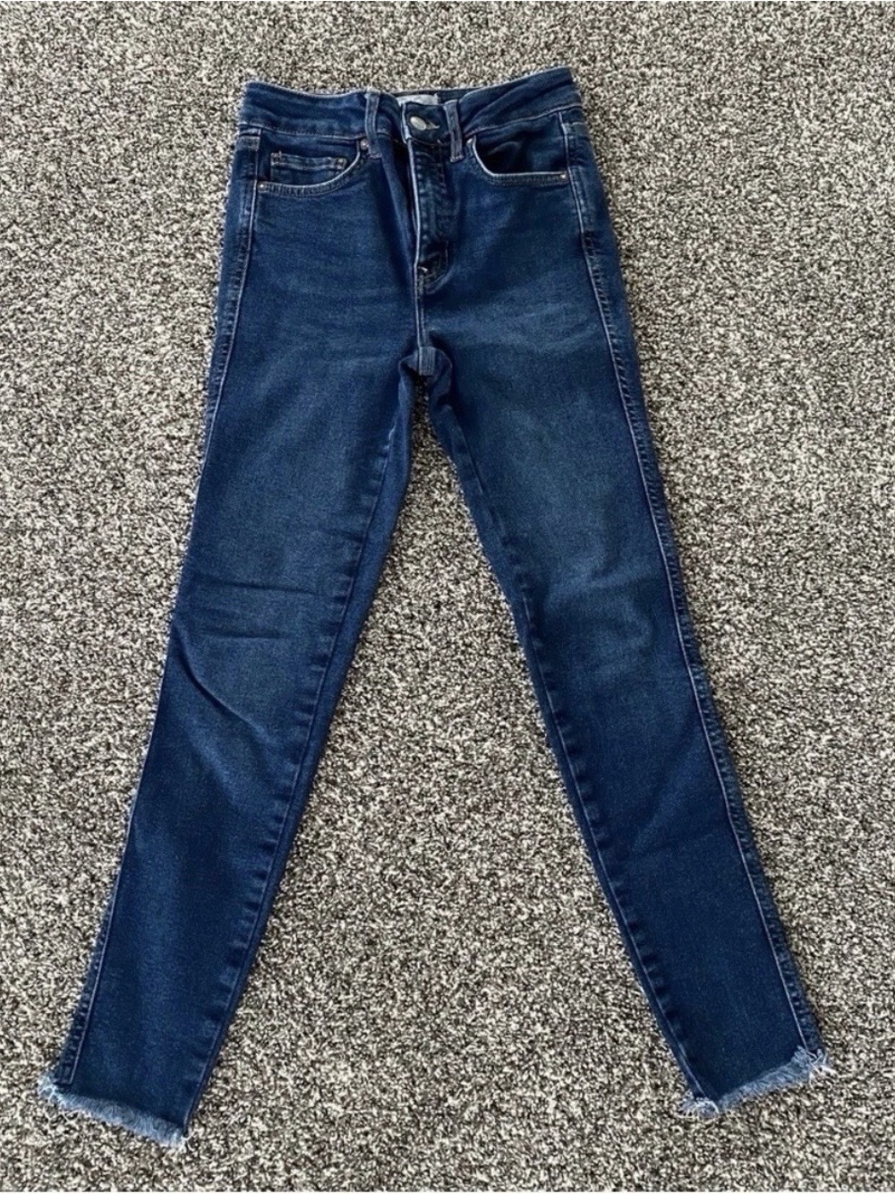 We The Free Free People Skinny Jeans Size 26 Blue Stretch Denim Frayed Hem
